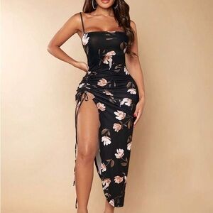 SHEIN Pink Asymmetrical Slip Dress Spaghetti Strap